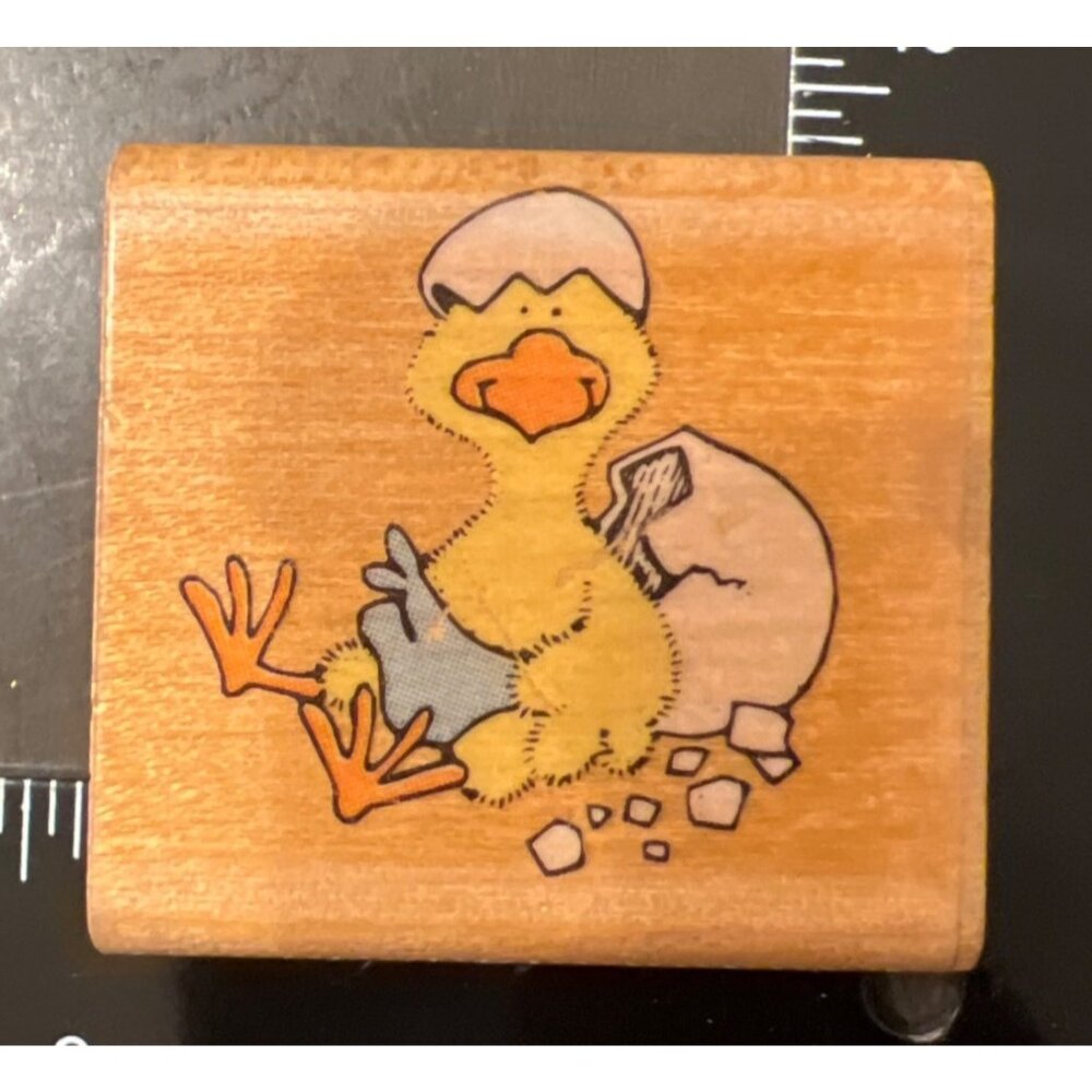 RARE Rubber Stampede Born Again Wood Mounted Stamp Chick Hatching Design 563-C